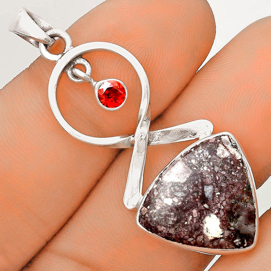 Natural Wild Horse Jasper & Garnet Pendant P-1048 SDP121845