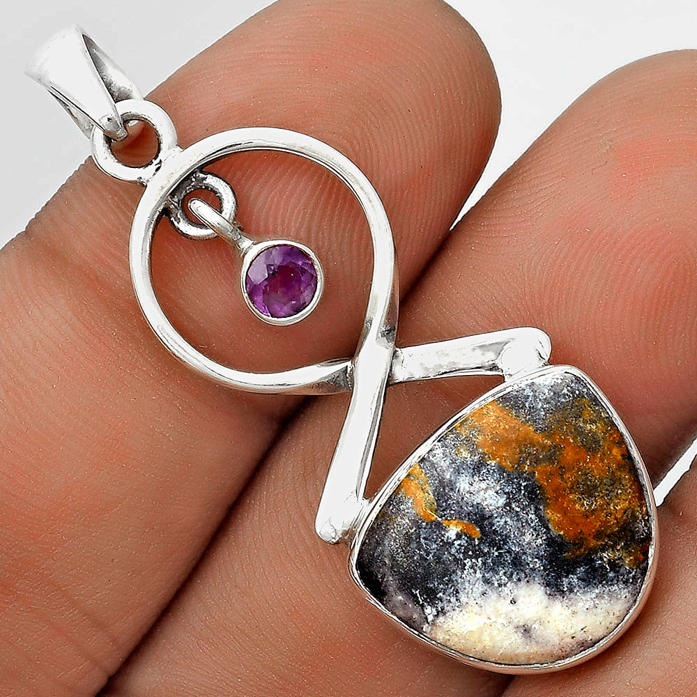 Indian Blanket Jasper & Amethyst Pendant P-1048 SDP121847
