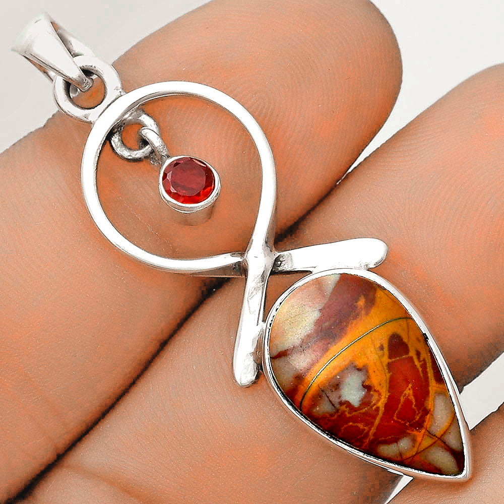 Natural Noreena Jasper & Garnet Pendant P-1048 SDP121865