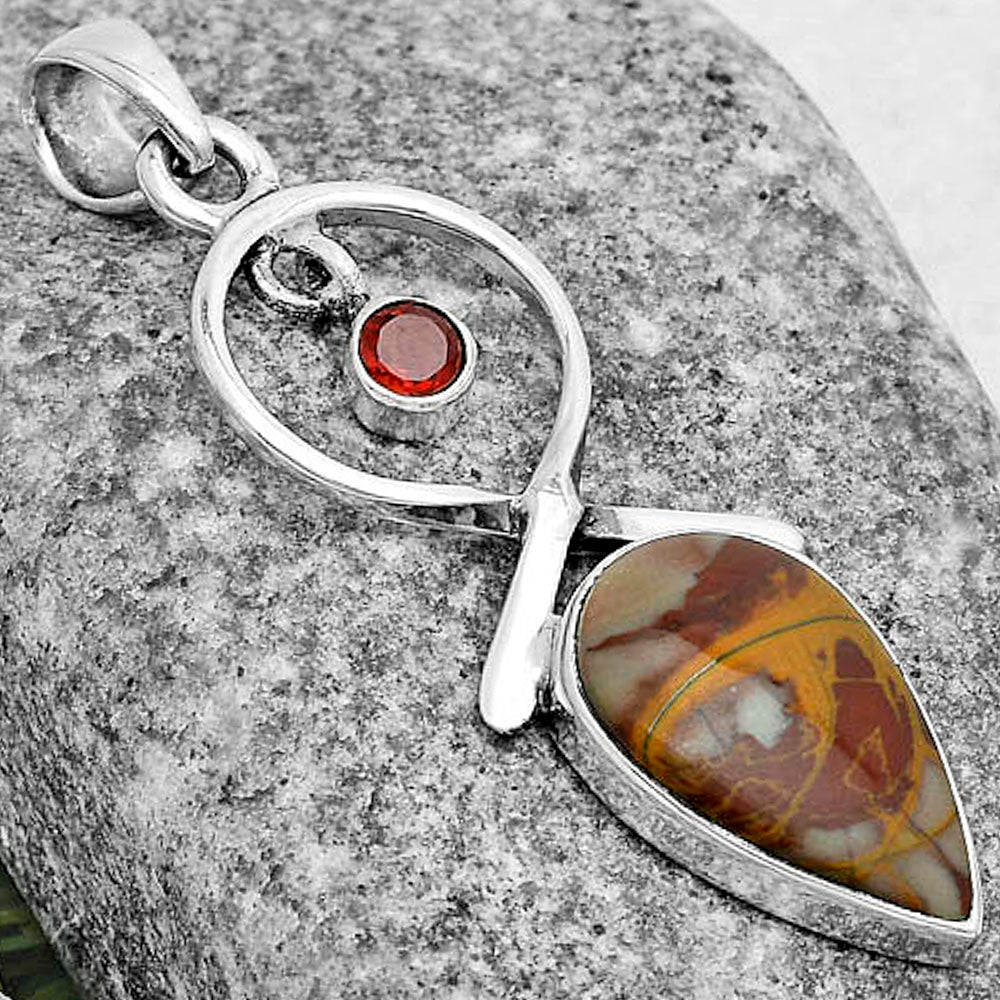 Natural Noreena Jasper & Garnet Pendant P-1048 SDP121865