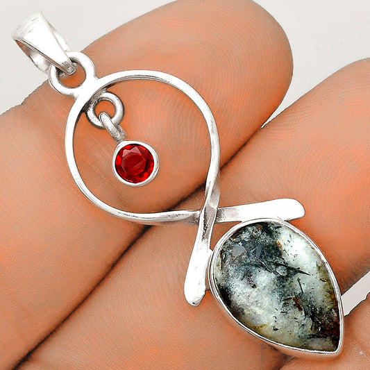 Natural Astrophyllite Russia & Garnet Pendant P-1048 SDP121881