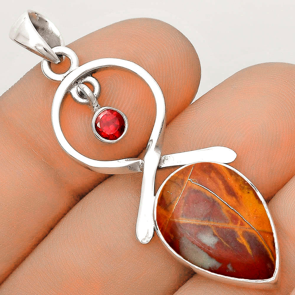 Natural Noreena Jasper & Garnet Pendant P-1048 SDP121883