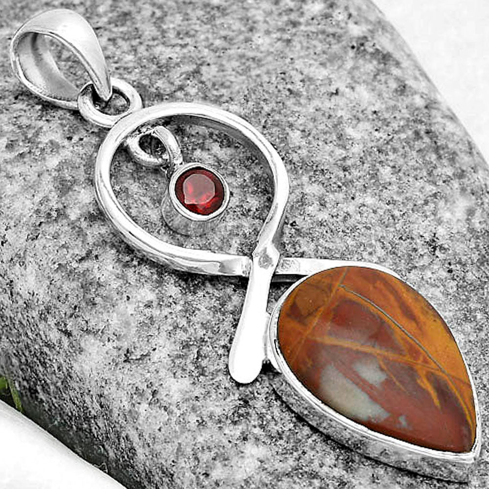 Natural Noreena Jasper & Garnet Pendant P-1048 SDP121883