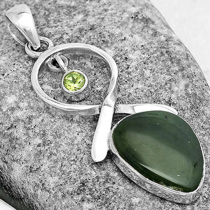 Natural Chrome Chalcedony & Peridot Pendant P-1048 SDP121891