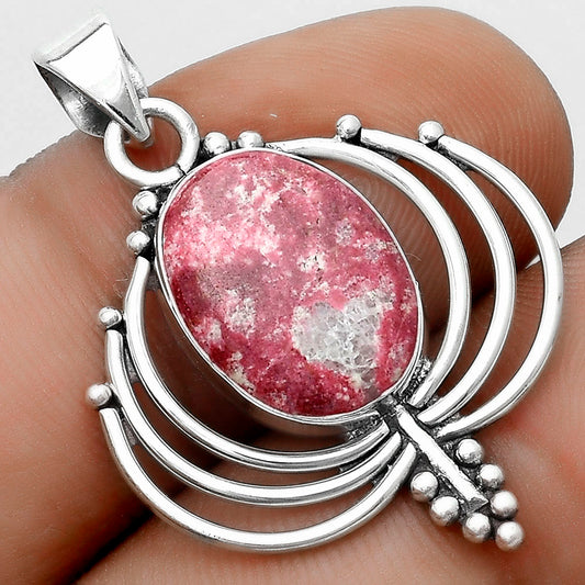 Lotus - Natural Pink Thulite - Norway Pendant P-1702 SDP122348