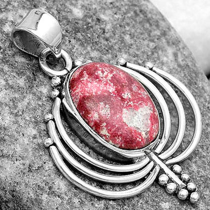 Lotus - Natural Pink Thulite - Norway Pendant P-1702 SDP122348