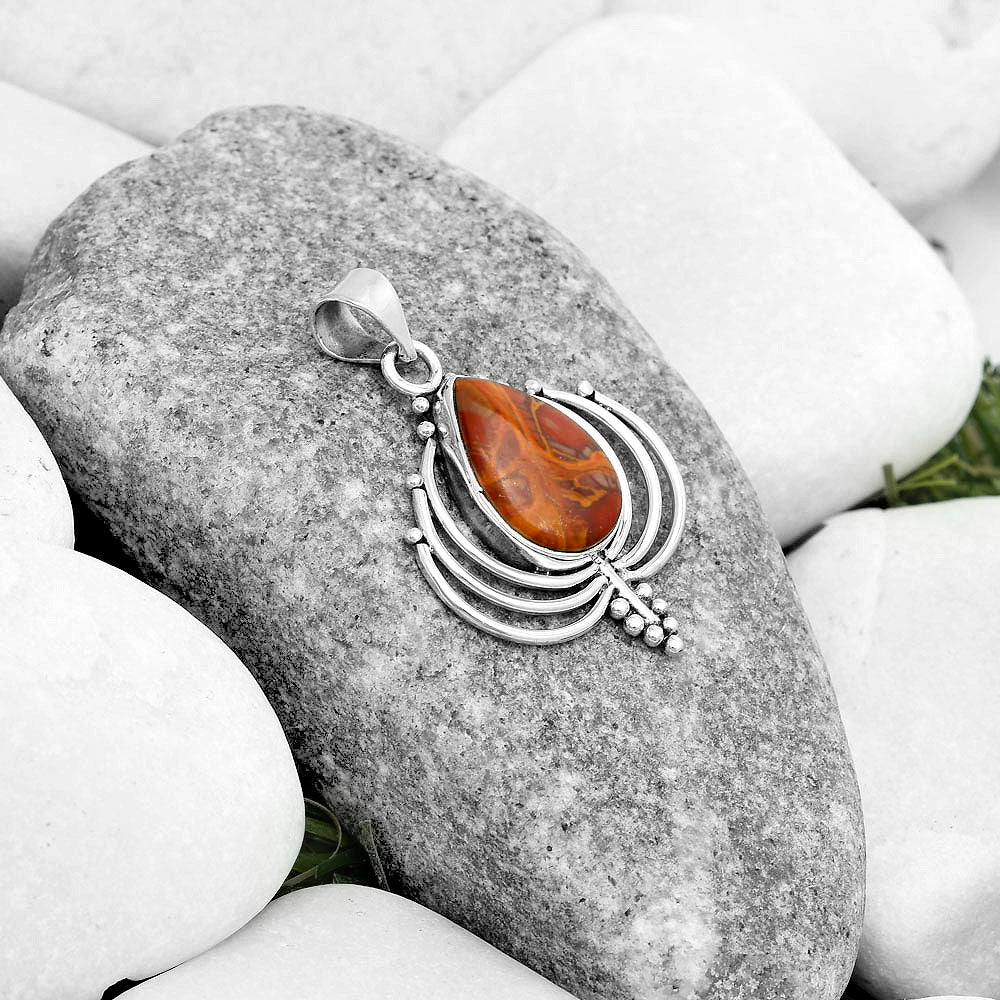 Lotus - Natural Noreena Jasper Pendant P-1702 SDP122377