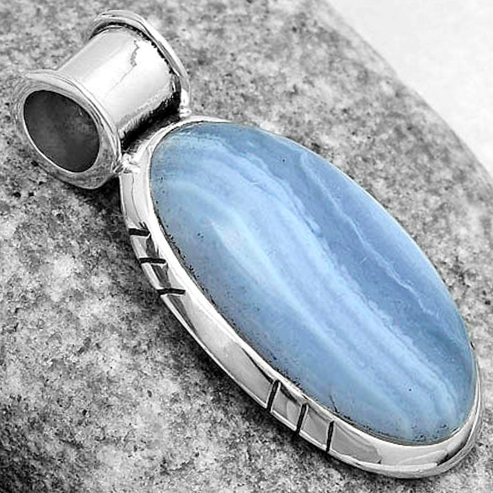 Natural Blue Lace Agate South Africa Pendant P-1154 SDP122392