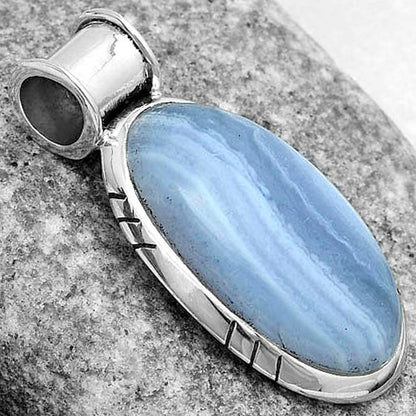 Natural Blue Lace Agate South Africa Pendant P-1154 SDP122392