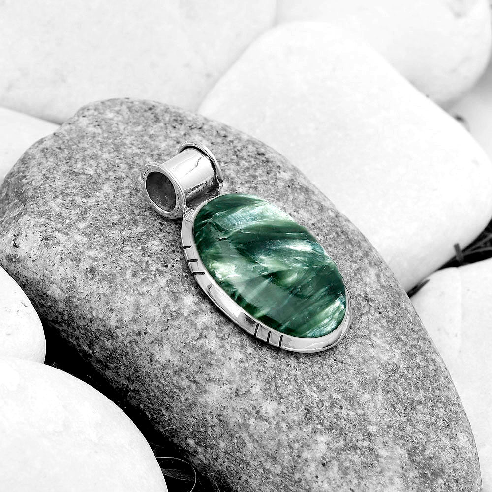Natural Russian Seraphinite Pendant P-1154 SDP122403