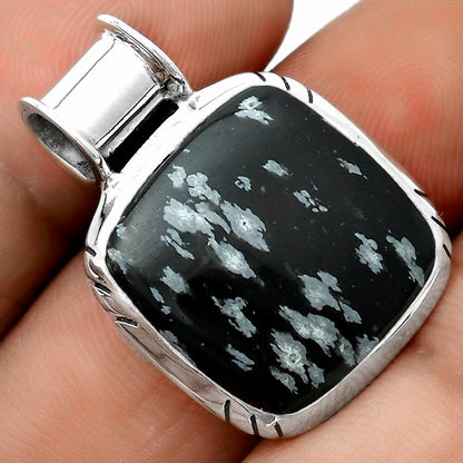 Natural Snow Flake Obsidian Pendant P-1154 SDP122410