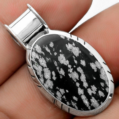 Natural Snow Flake Obsidian Pendant P-1154 SDP122422