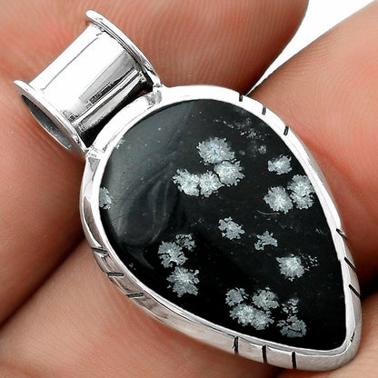 Natural Snow Flake Obsidian Pendant P-1154 SDP122428