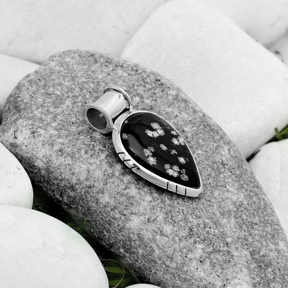 Natural Snow Flake Obsidian Pendant P-1154 SDP122428