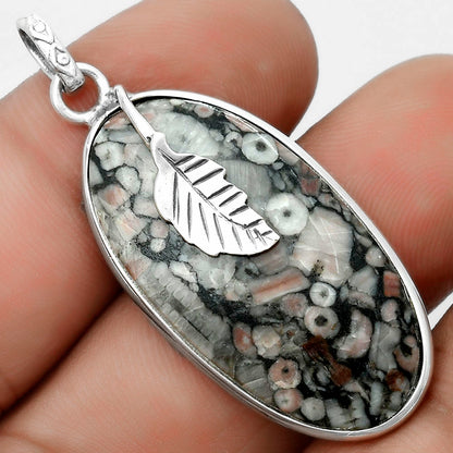 Natural Crinoid Fossil Coral Pendant P-1585 SDP122468