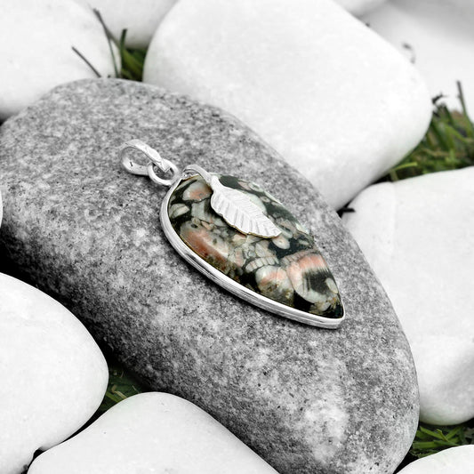 Natural Crinoid Fossil Coral Pendant P-1585 SDP122476