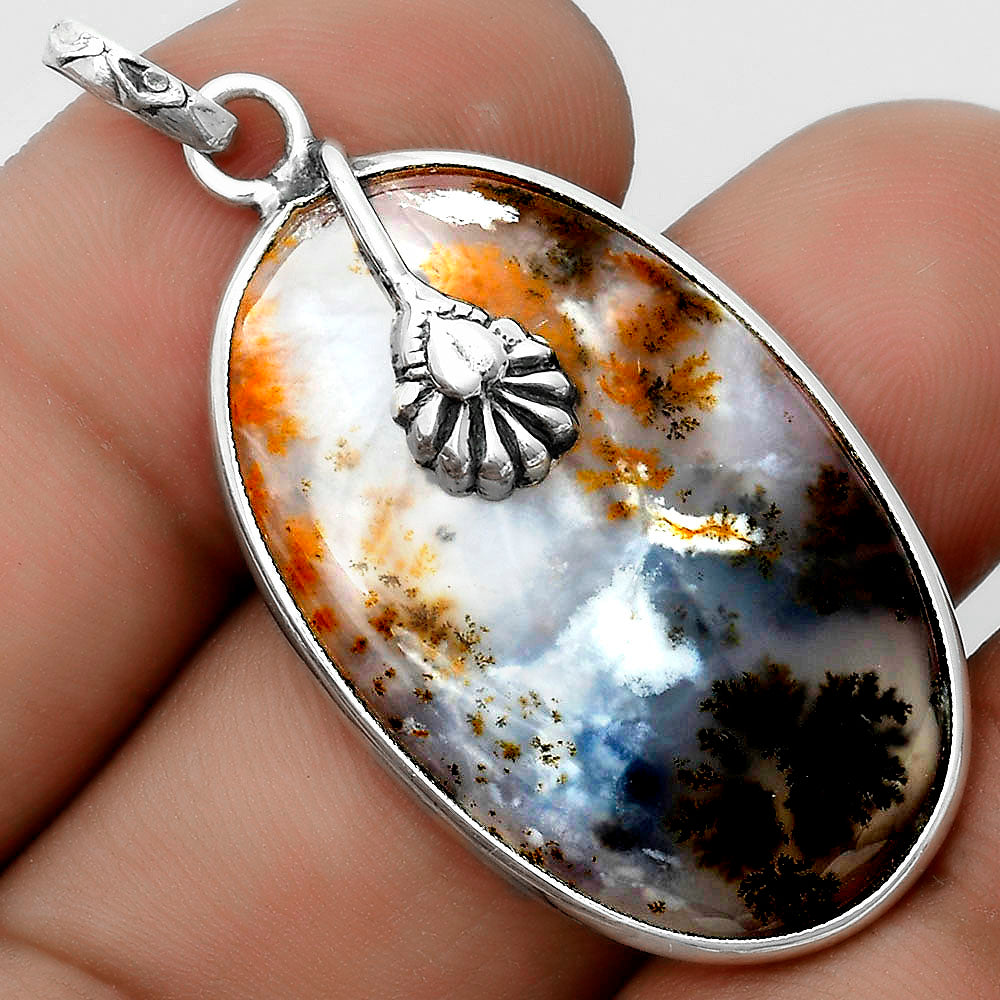 Natural Robinson Ranch Plume Agate Pendant P-1700 SDP122541