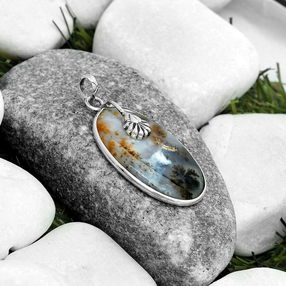 Natural Robinson Ranch Plume Agate Pendant P-1700 SDP122541