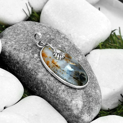 Natural Robinson Ranch Plume Agate Pendant P-1700 SDP122541