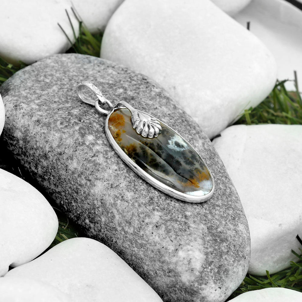 Natural Robinson Ranch Plume Agate Pendant P-1700 SDP122542