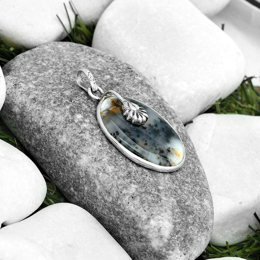 Natural Robinson Ranch Plume Agate Pendant P-1700 SDP122545