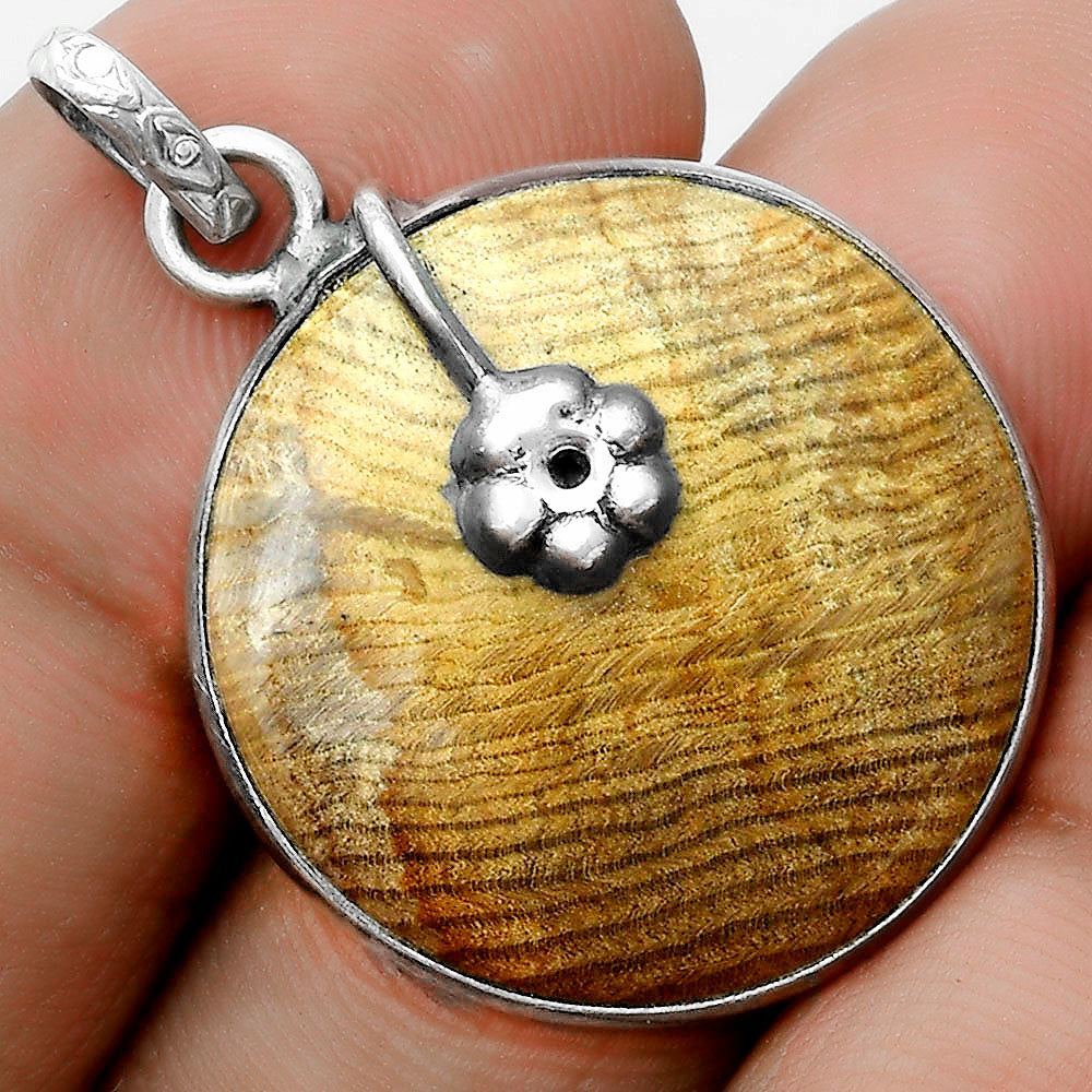 Natural Petrified Wood Pendant P-1700 SDP122586