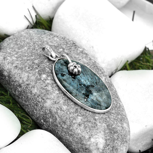 Larvikite Stone - Black Moonstone Pendant P-1700 SDP122588