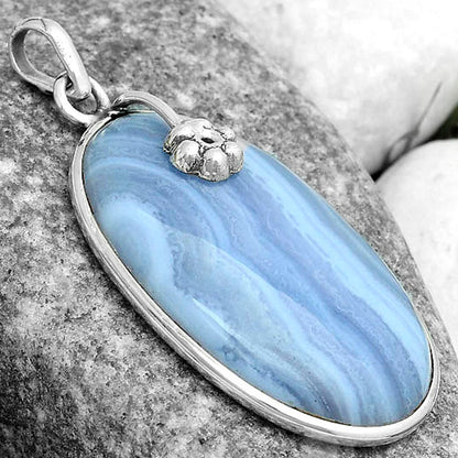 Natural Blue Lace Agate South Africa Pendant P-1700 SDP122594