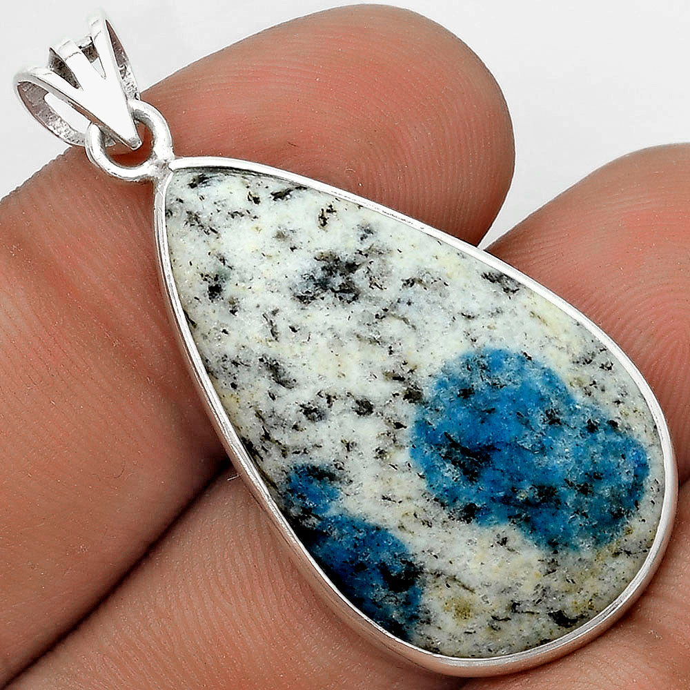 Natural K2 Blue - Azurite In Quartz Pendant P-1001 SDP122752