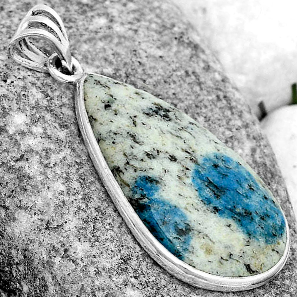 Natural K2 Blue - Azurite In Quartz Pendant P-1001 SDP122752