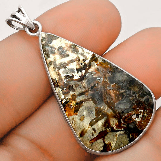 Natural Palm Root Fossil Agate Pendant P-1001 SDP122805
