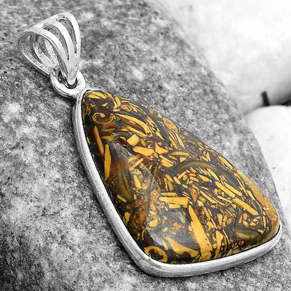 Natural Coquina Fossil Jasper - India Pendant P-1001 SDP122857