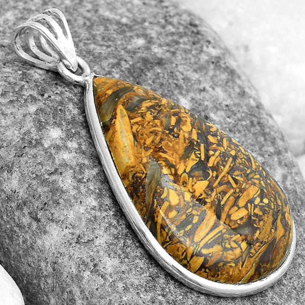 Natural Coquina Fossil Jasper - India Pendant P-1001 SDP122928
