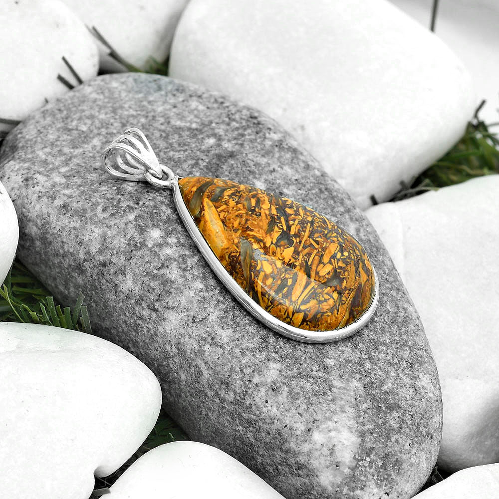 Natural Coquina Fossil Jasper - India Pendant P-1001 SDP122928