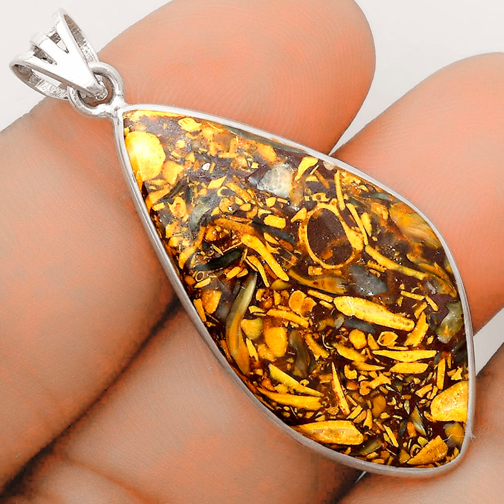 Natural Coquina Fossil Jasper - India Pendant P-1001 SDP123045