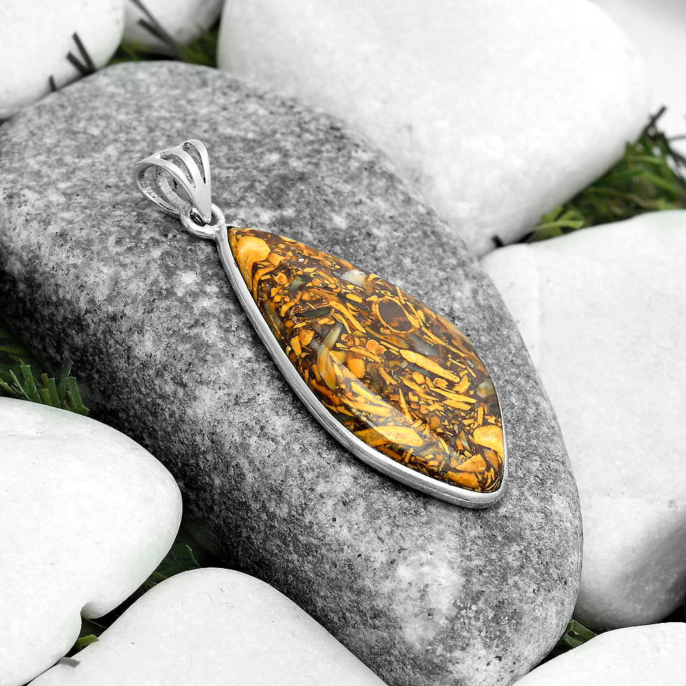 Natural Coquina Fossil Jasper - India Pendant P-1001 SDP123045