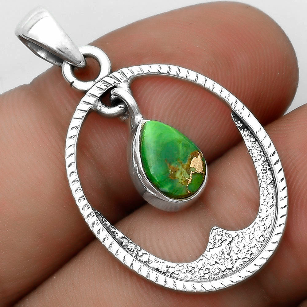 Copper Green Turquoise - Arizona Pendant P-1629 SDP123113
