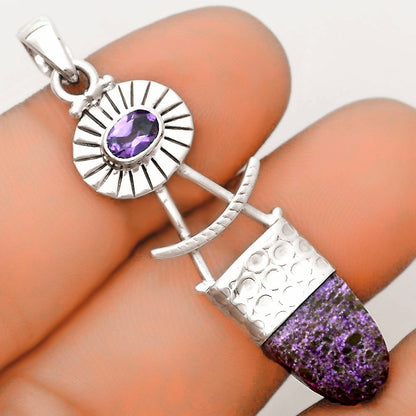 Purpurite - South Africa & Amethyst Pendant P-1193 SDP123124