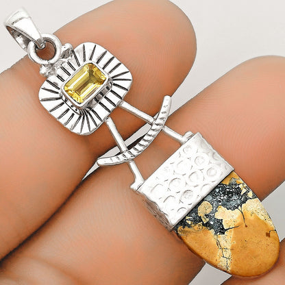 Maligano Jasper - Indonesia & Citrine Pendant P-1193 SDP123125