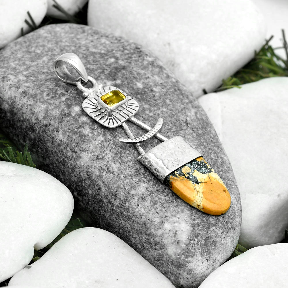 Maligano Jasper - Indonesia & Citrine Pendant P-1193 SDP123125