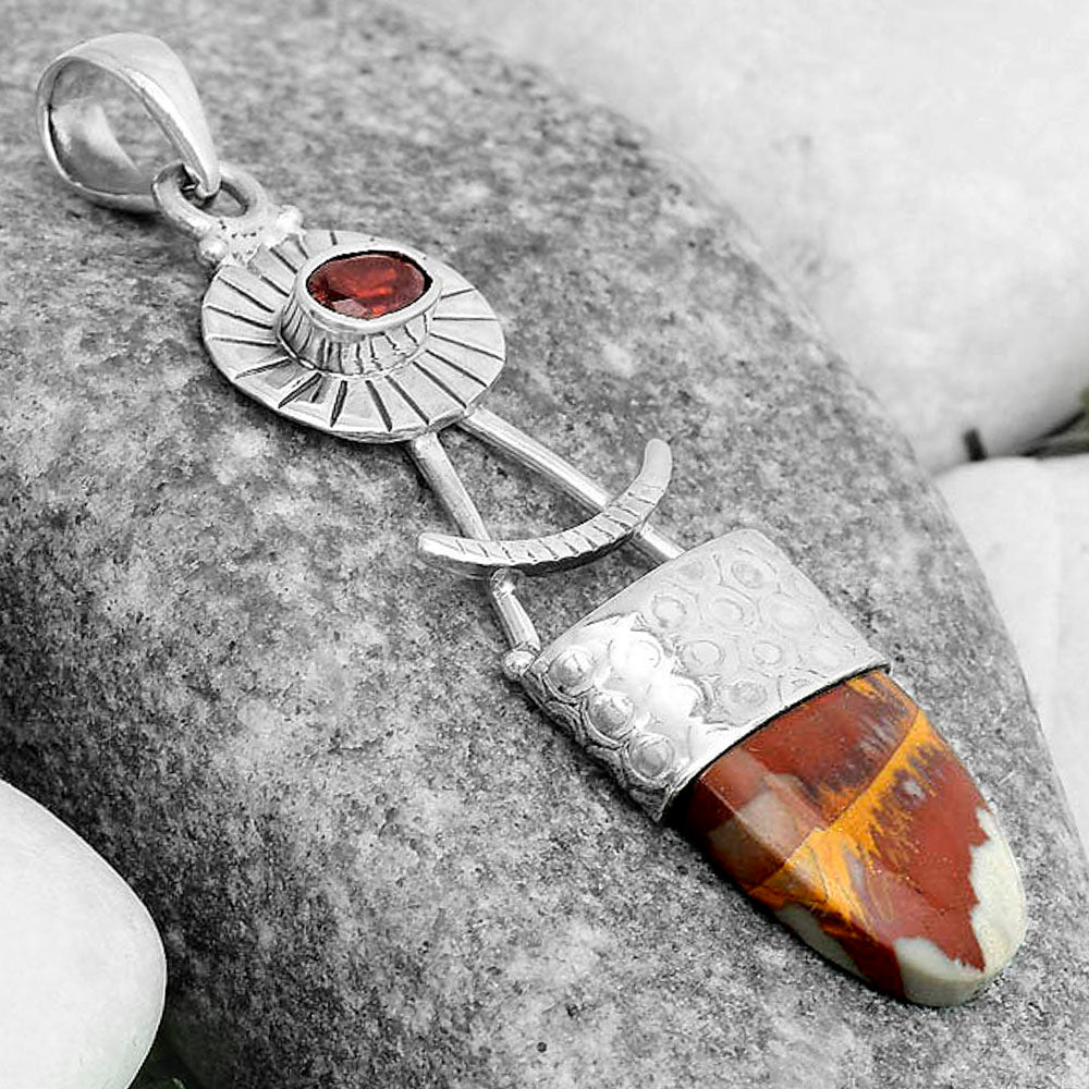 Natural Noreena Jasper & Garnet Pendant P-1193 SDP123133