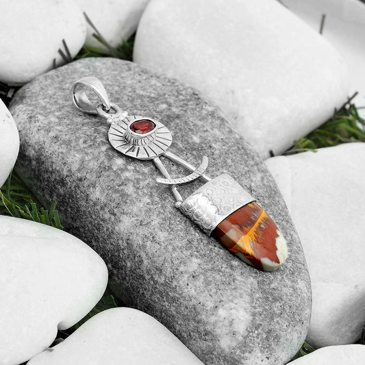 Natural Noreena Jasper & Garnet Pendant P-1193 SDP123133