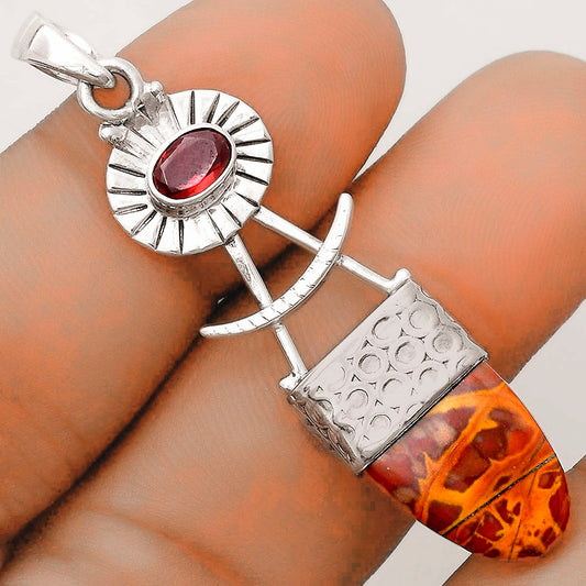 Natural Noreena Jasper & Garnet Pendant P-1193 SDP123137