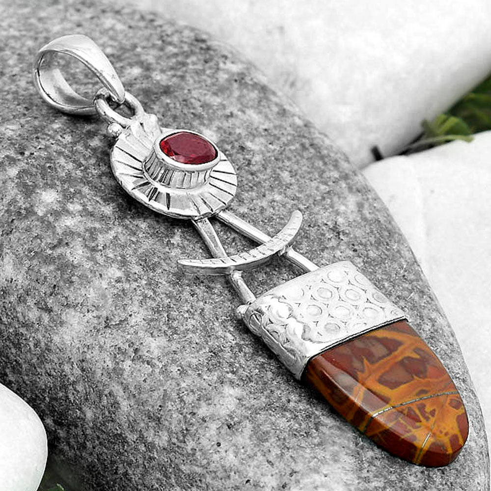 Natural Noreena Jasper & Garnet Pendant P-1193 SDP123137