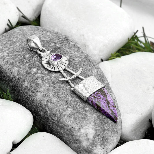 Purpurite - South Africa & Amethyst Pendant P-1193 SDP123139