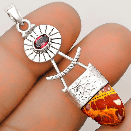 Natural Noreena Jasper & Garnet Pendant P-1193 SDP123141