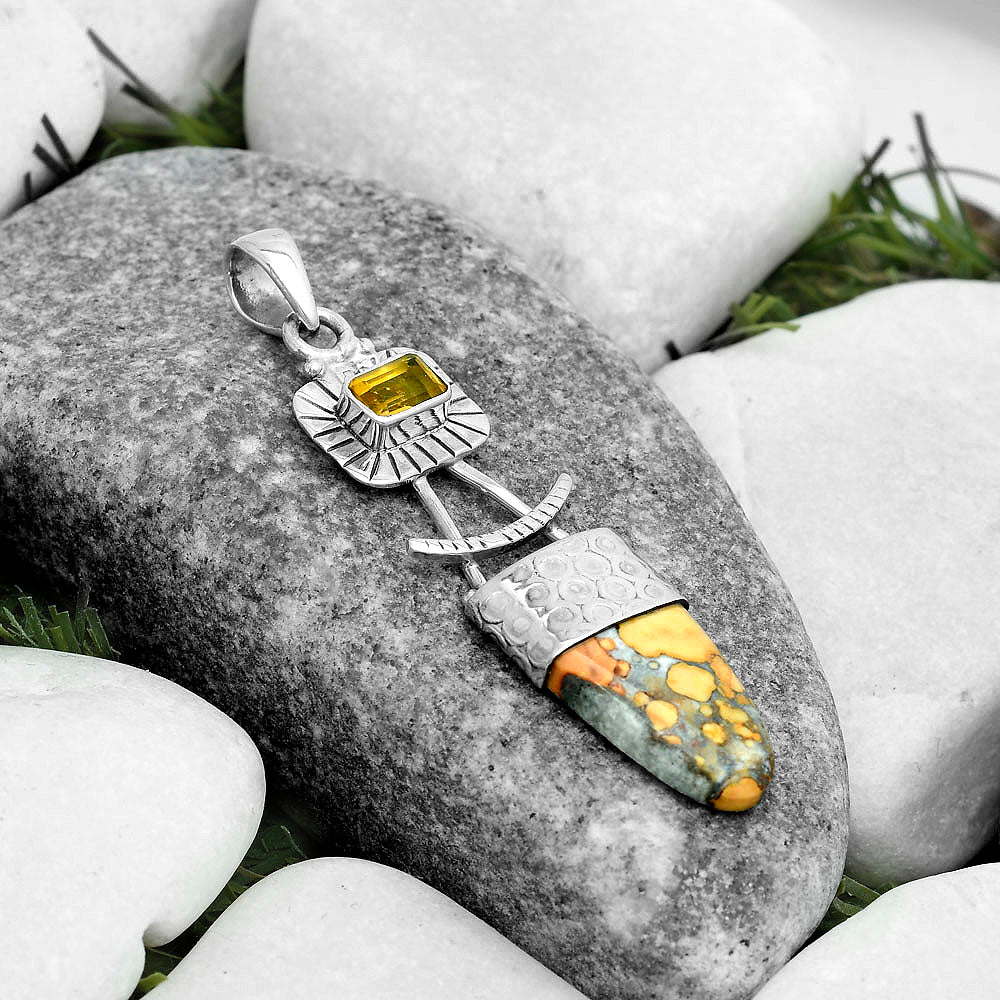 Maligano Jasper - Indonesia & Citrine Pendant P-1193 SDP123145