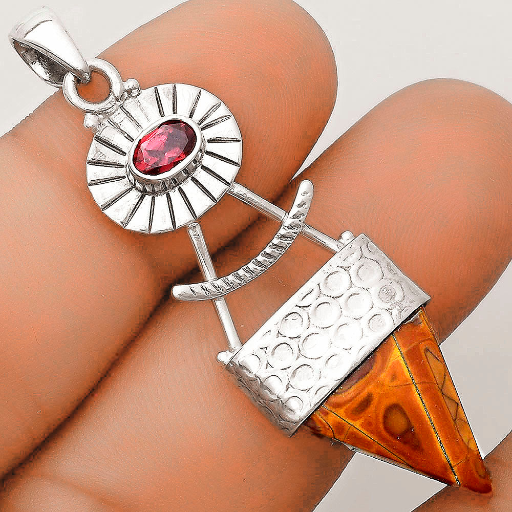 Natural Noreena Jasper & Garnet Pendant P-1193 SDP123156