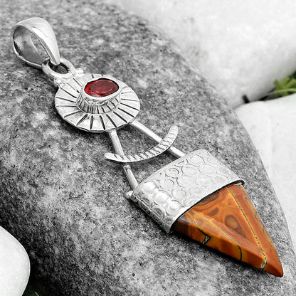 Natural Noreena Jasper & Garnet Pendant P-1193 SDP123156