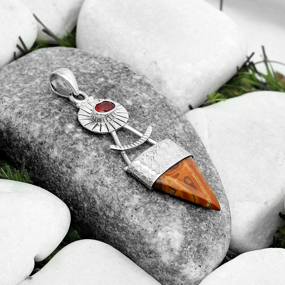 Natural Noreena Jasper & Garnet Pendant P-1193 SDP123156
